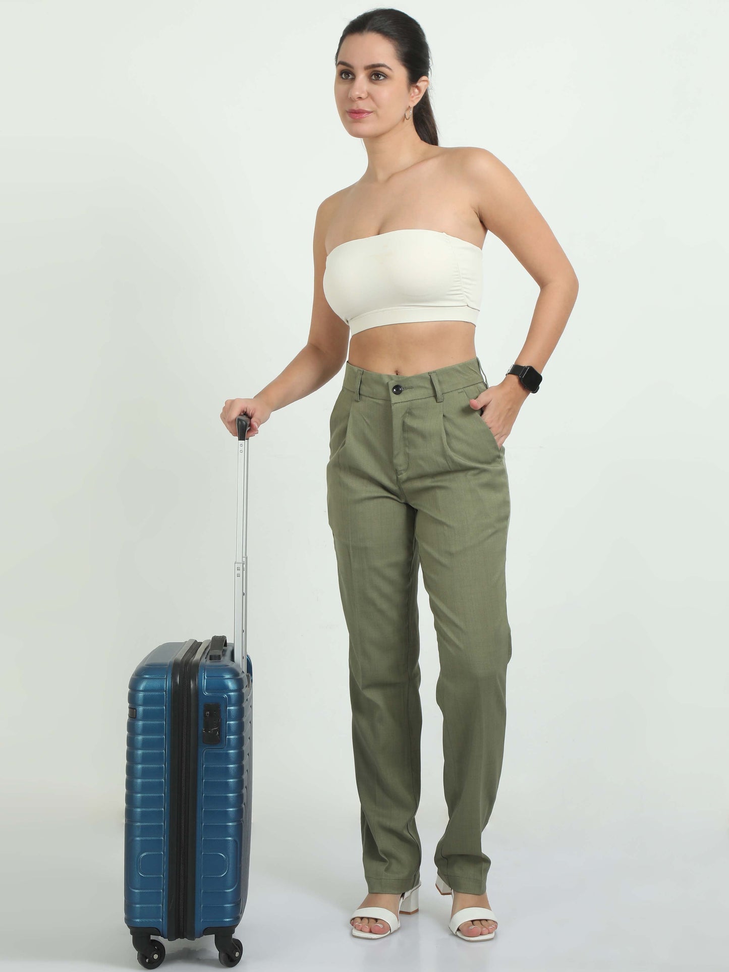 Women Bon Voyage Pleat Pant-Fern
