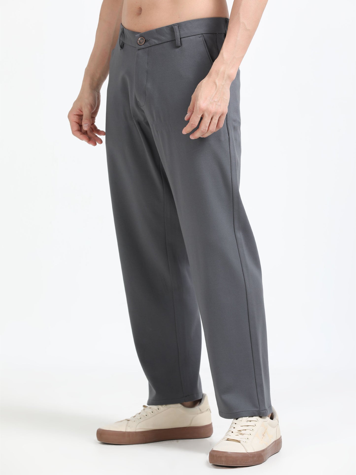 Men Tencil Leisure Trousers-Dk Grey