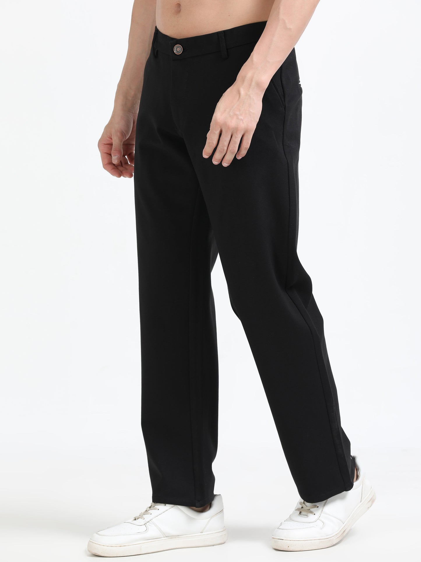 Men Tencil Leisure Trousers-Black