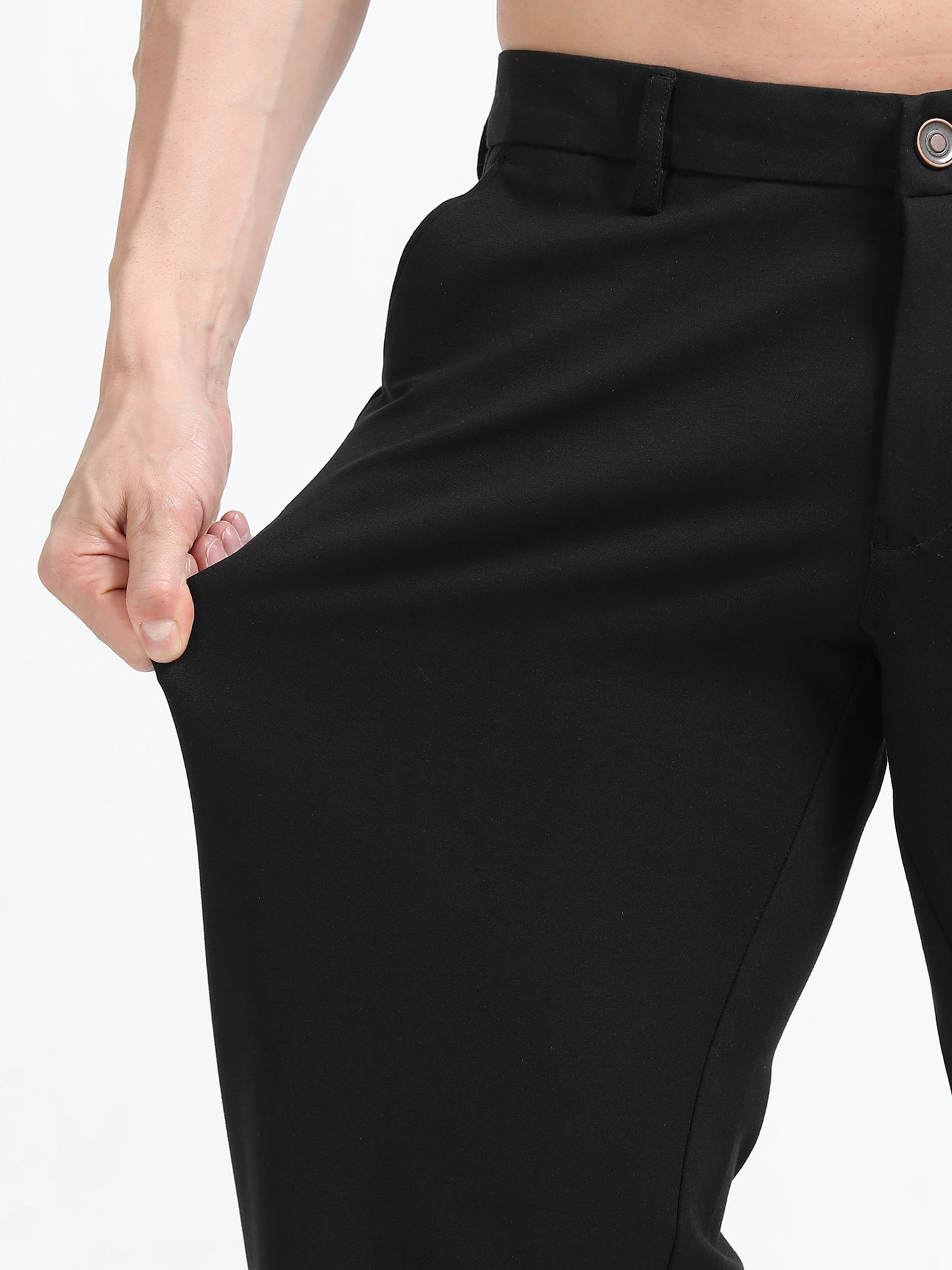Men Tencil Leisure Trousers-Black
