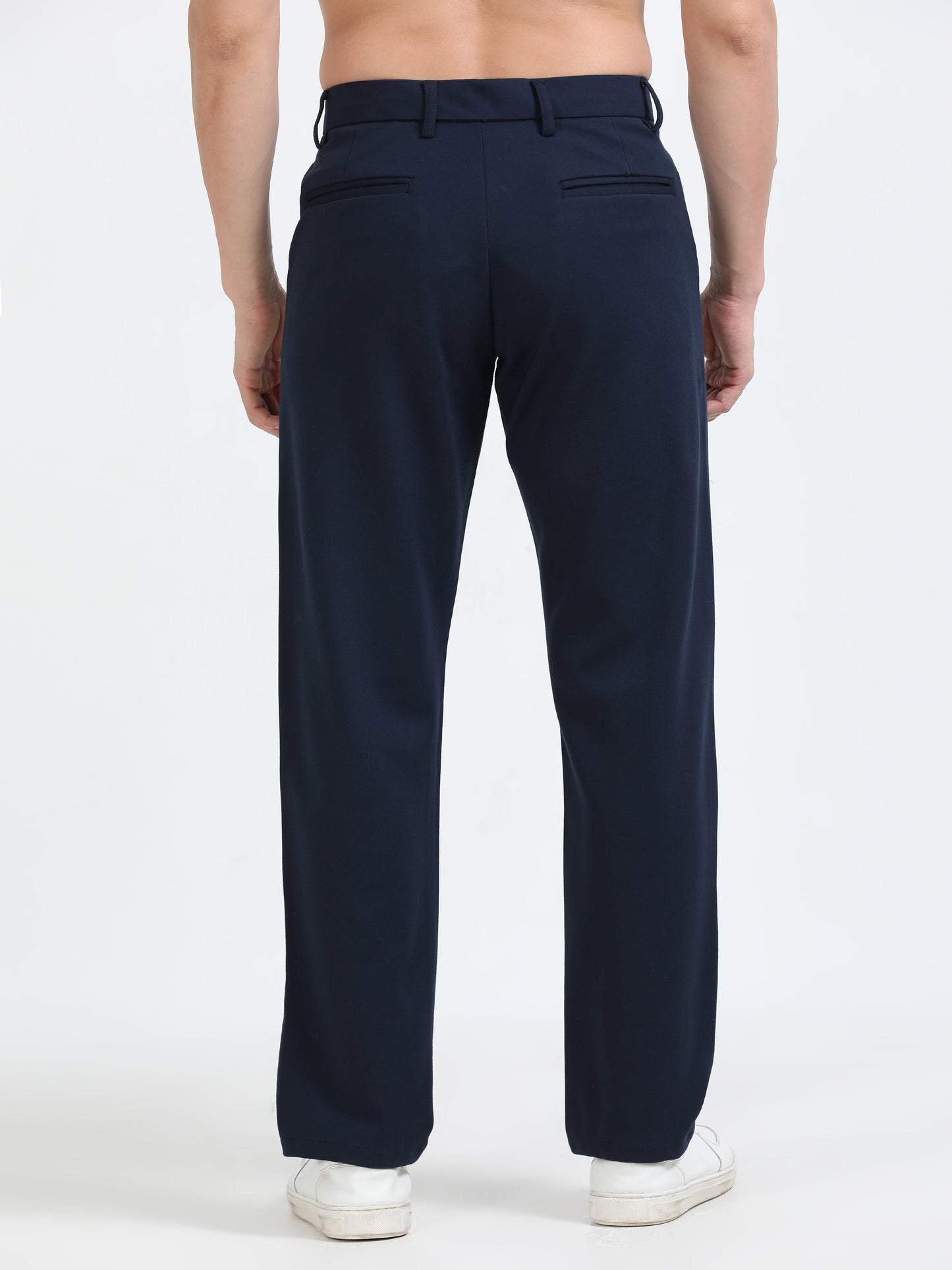 Men Tencil Leisure Trousers-Navy
