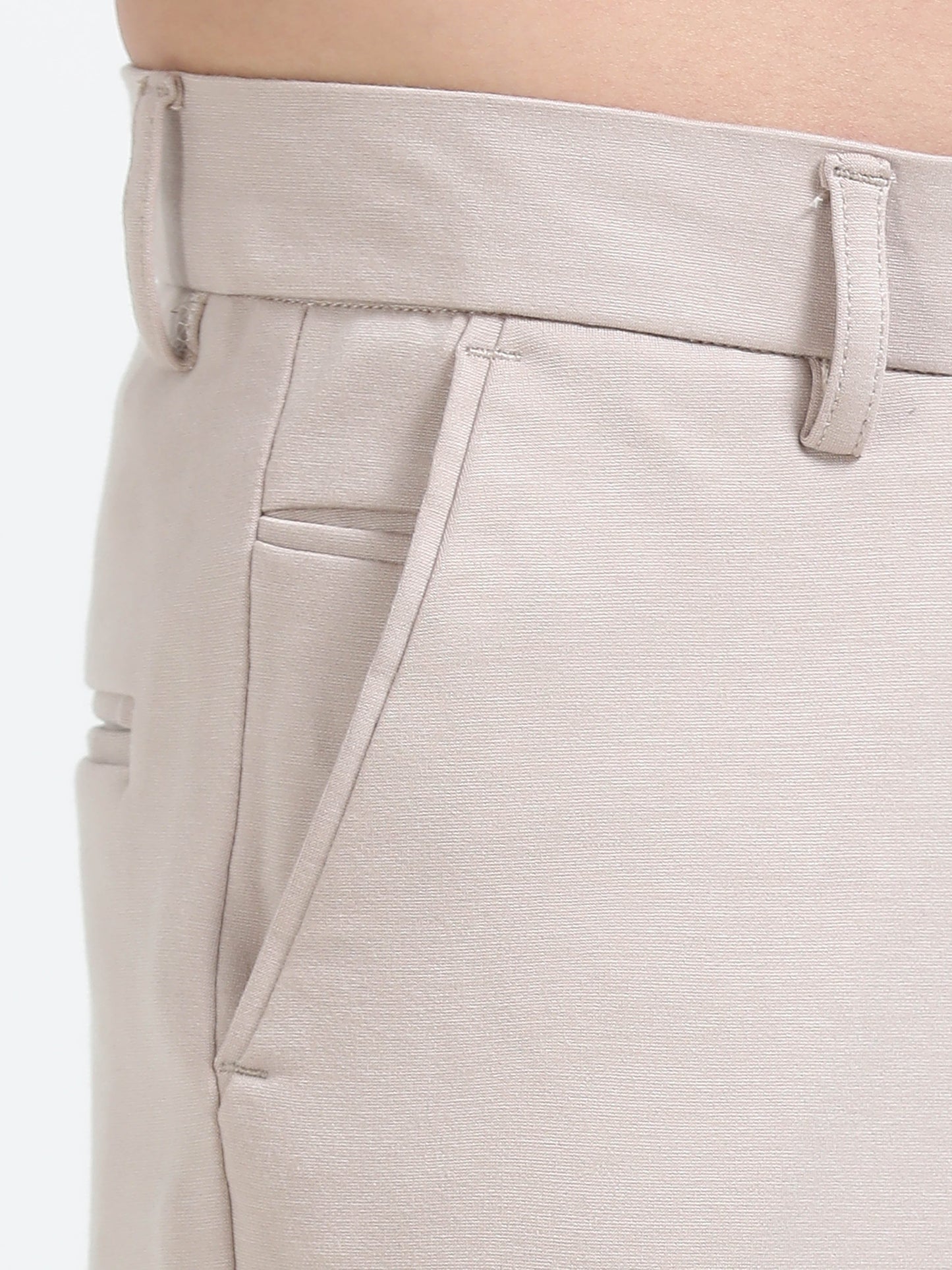 Men Tencil Leisure Trousers-Beige