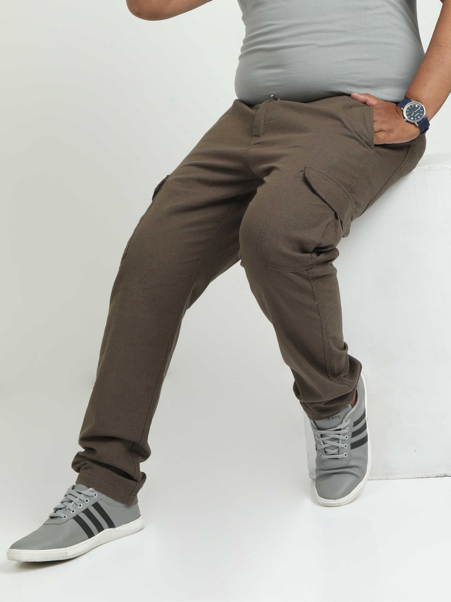 Men Lazy Linen Plus - Brown