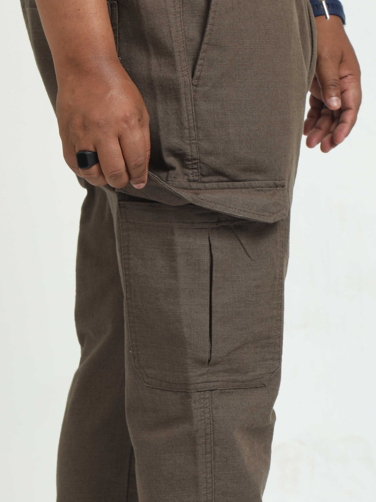 Men Lazy Linen Plus - Brown