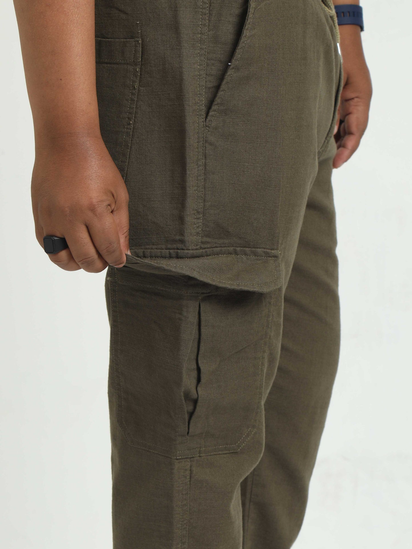 Men Lazy Linen Plus - Olive