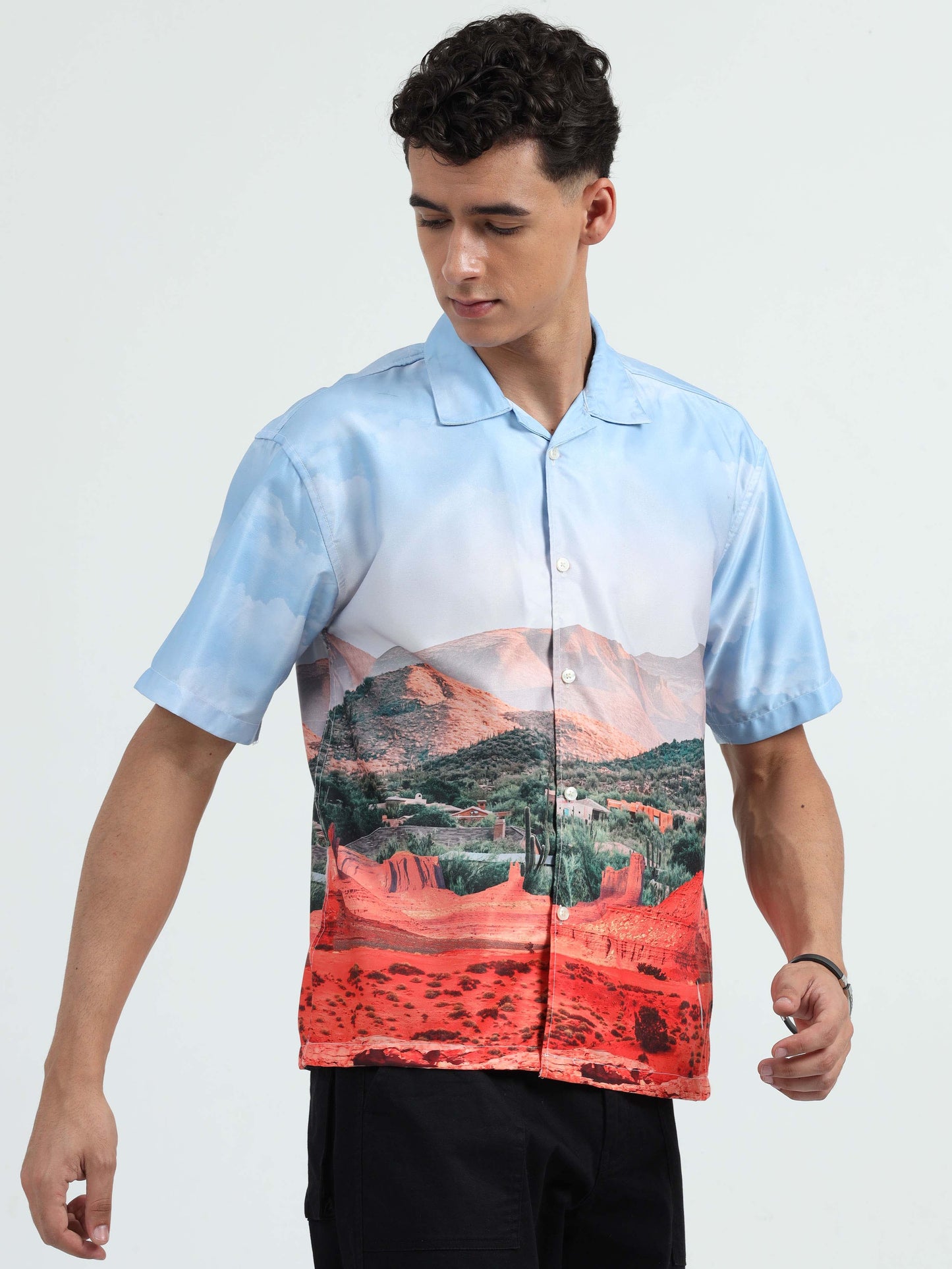 Men Ruins of Indus Oversized Shirts-Indus