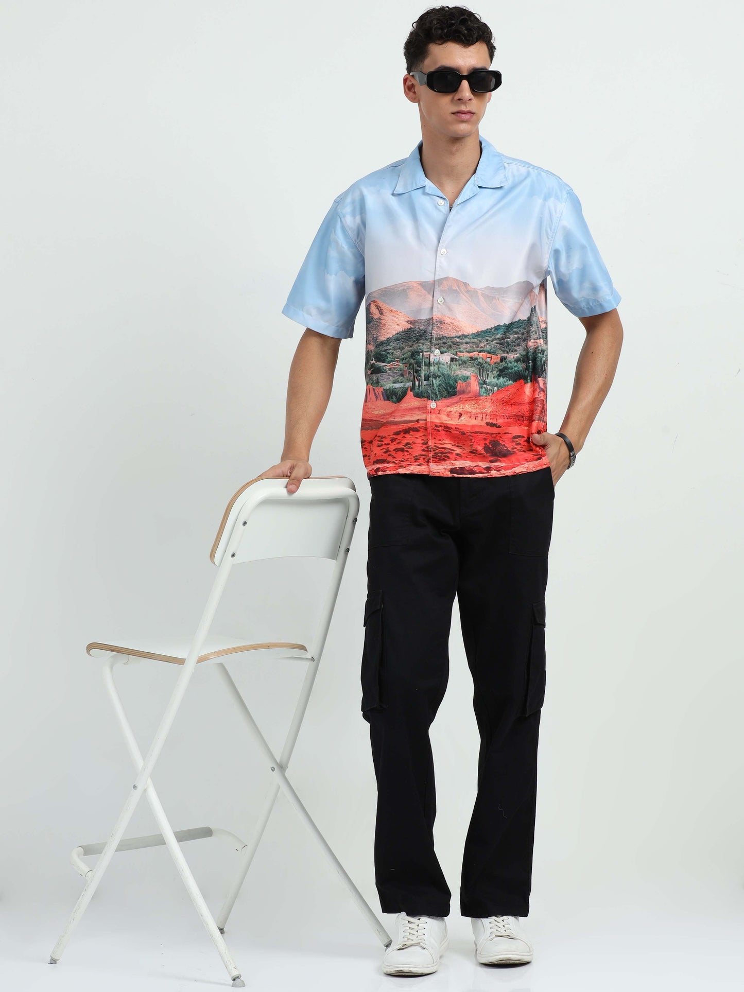 Men Ruins of Indus Oversized Shirts-Indus