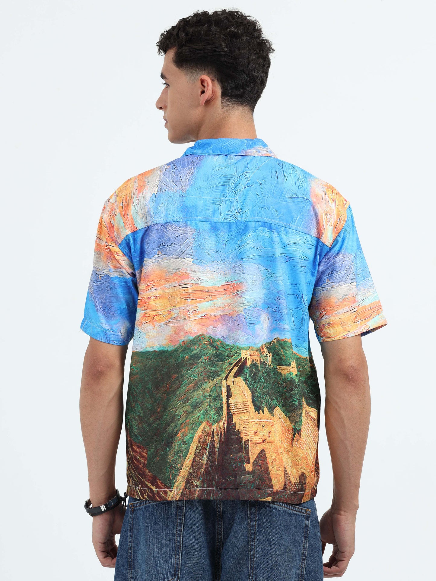 Men Great Wall of China Oversized Shirts-Great Wall of China