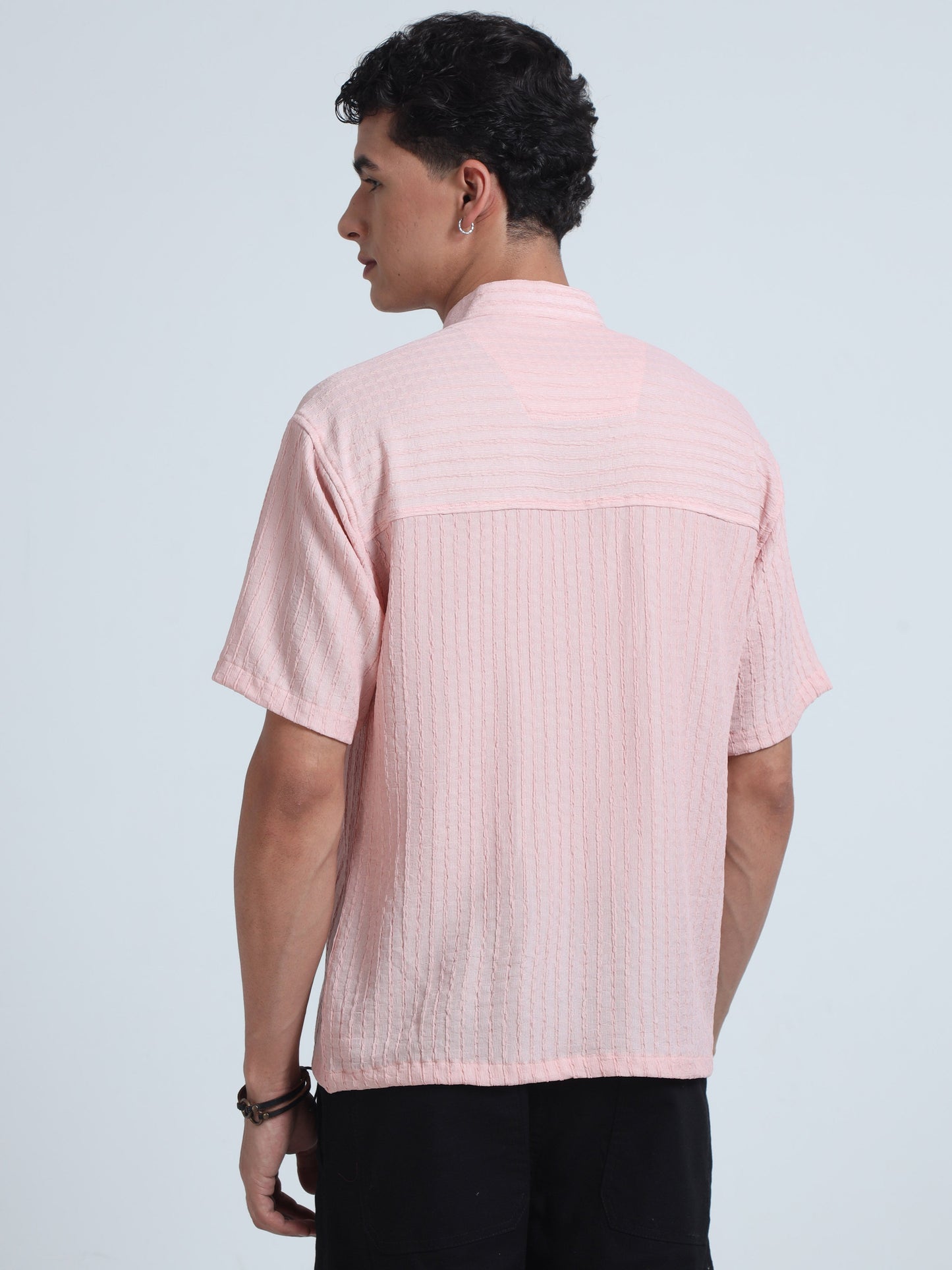 Men Summer Floruit Shirts-Pink