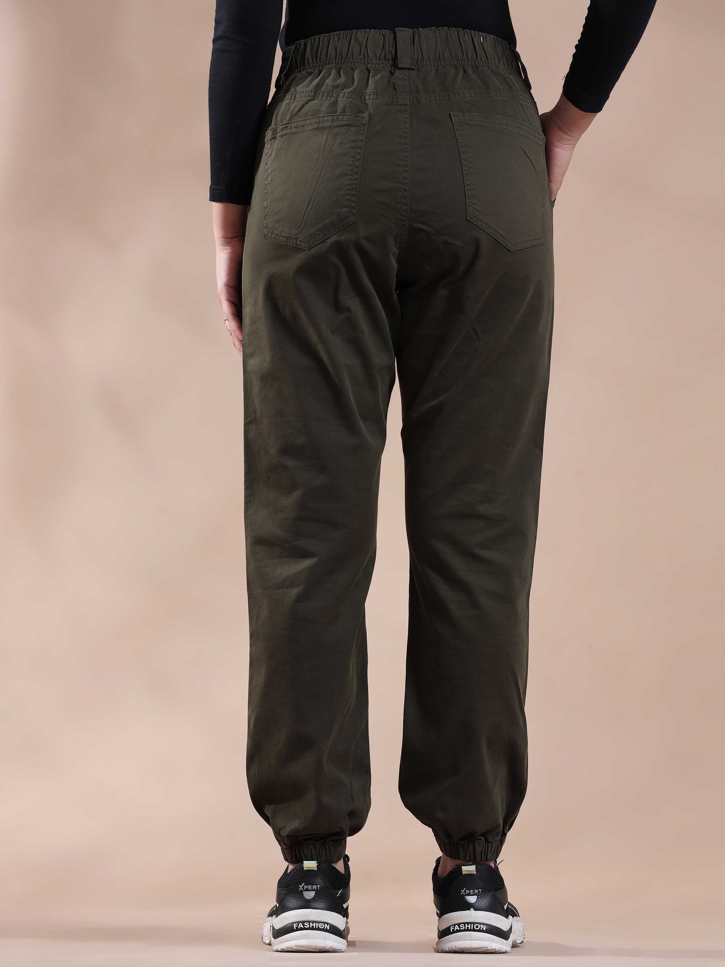 Women Vintage Olive Jogger Pants