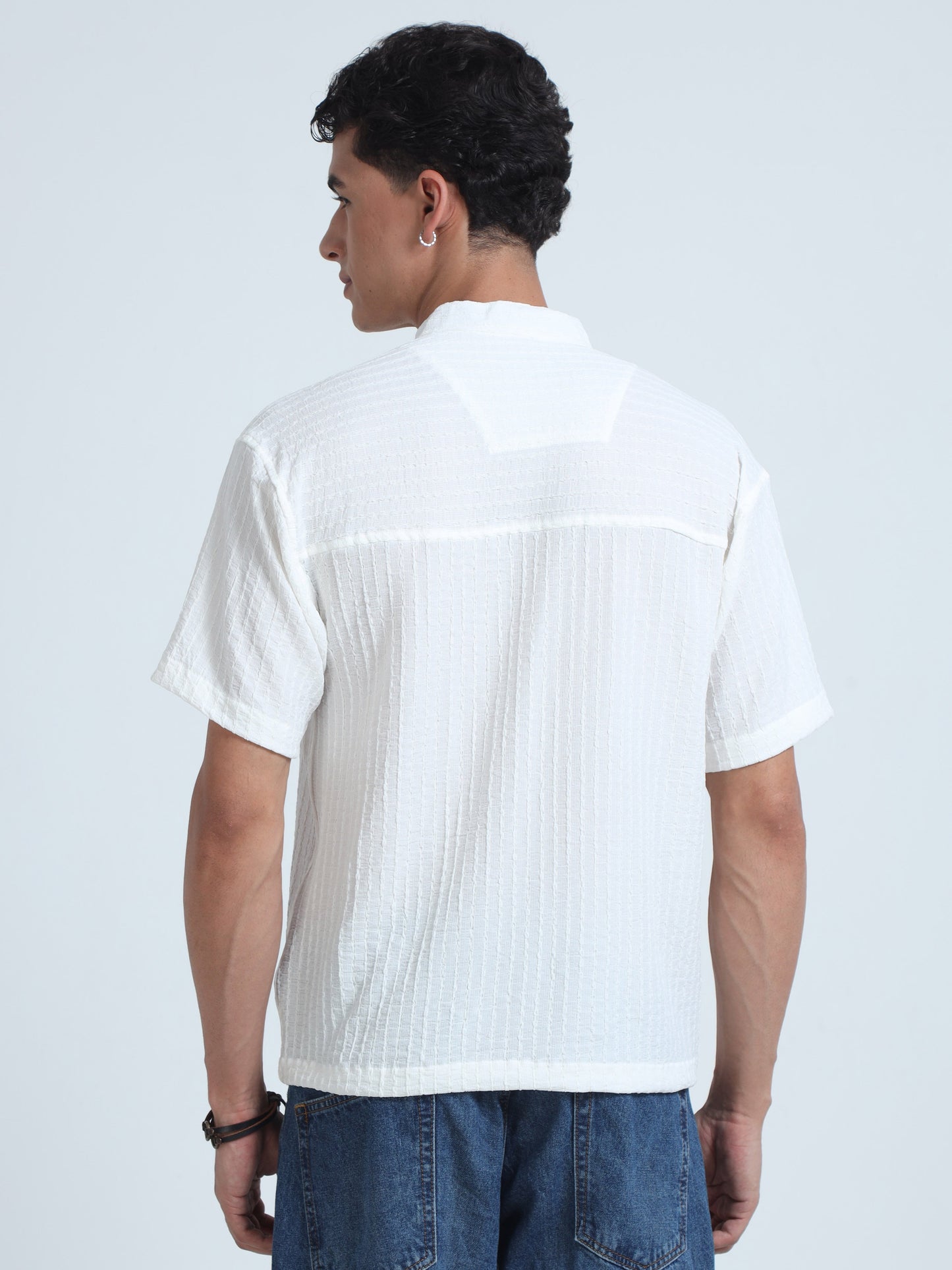 Men Summer Floruit Shirts-White