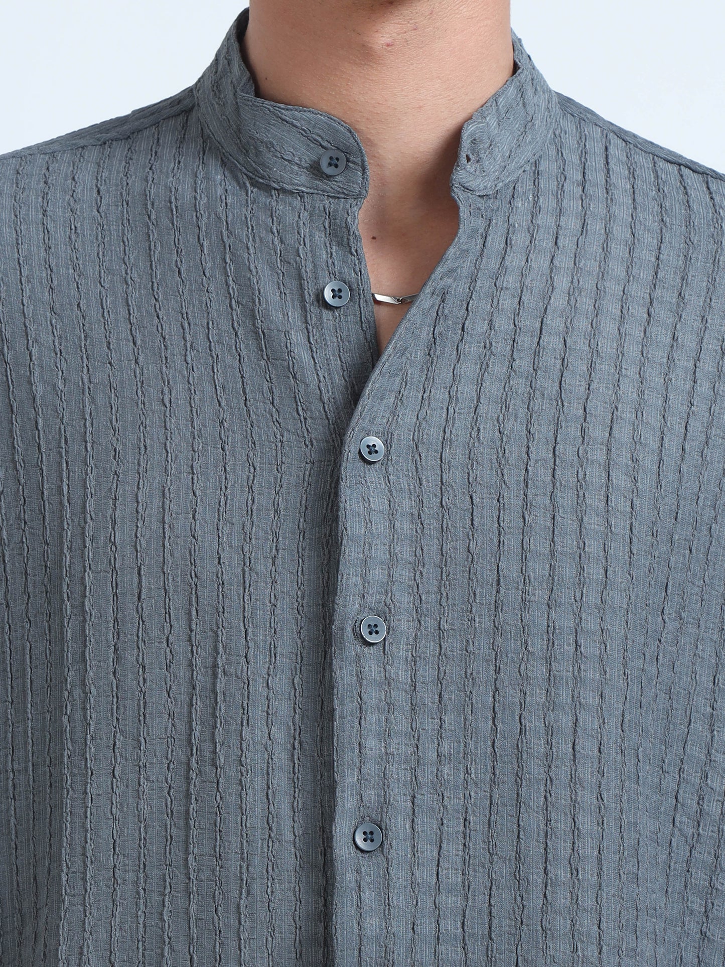Men Summer Floruit Shirts-Grey