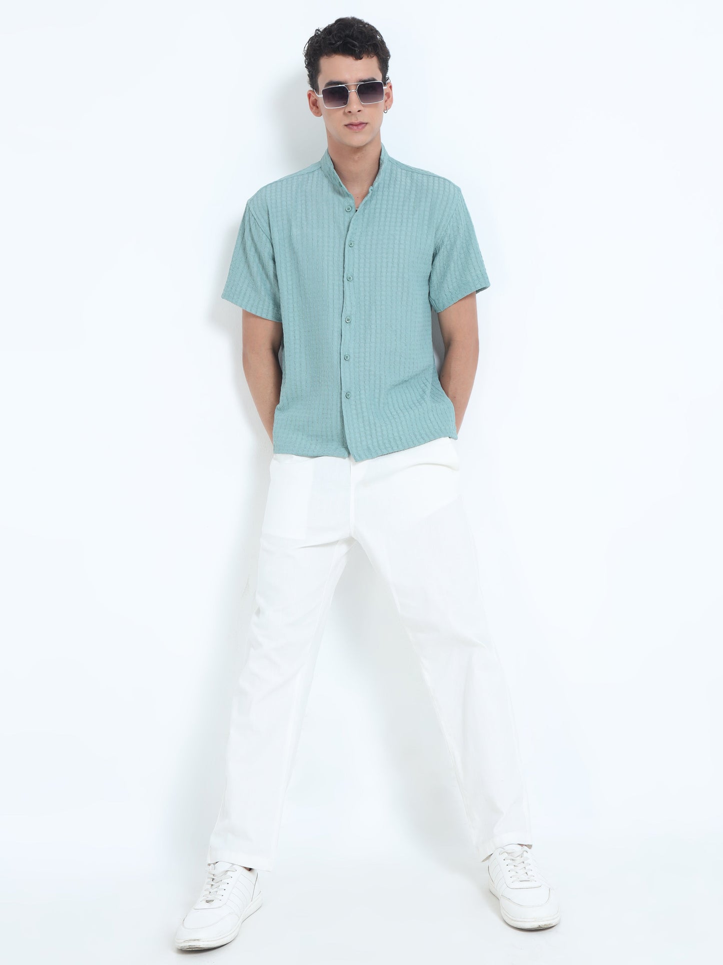 Men Summer Floruit Shirts-Mint