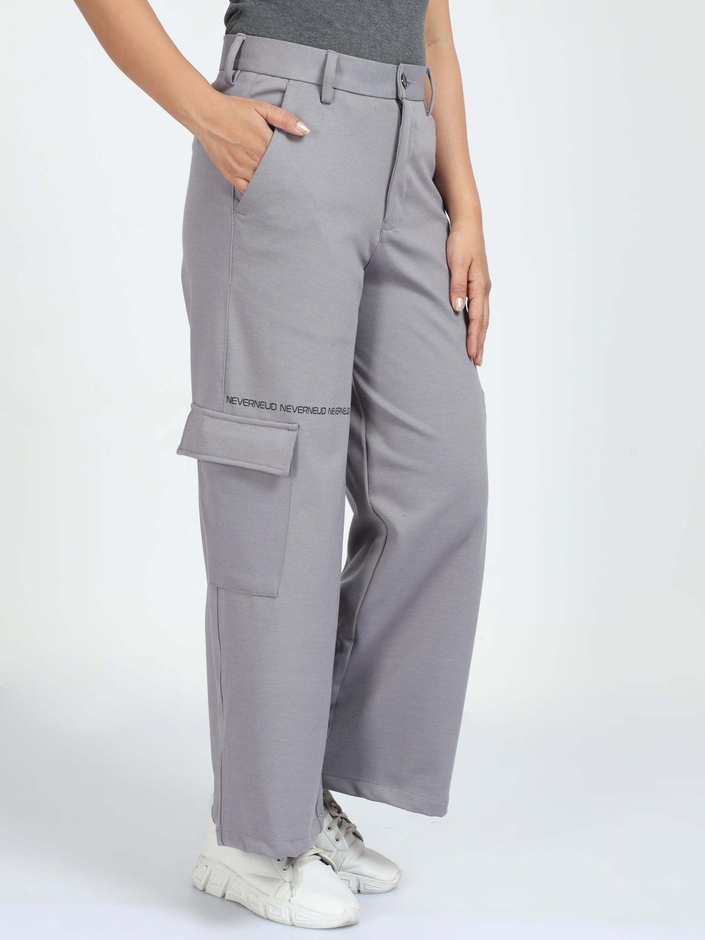 Women Flare Pants- Ash