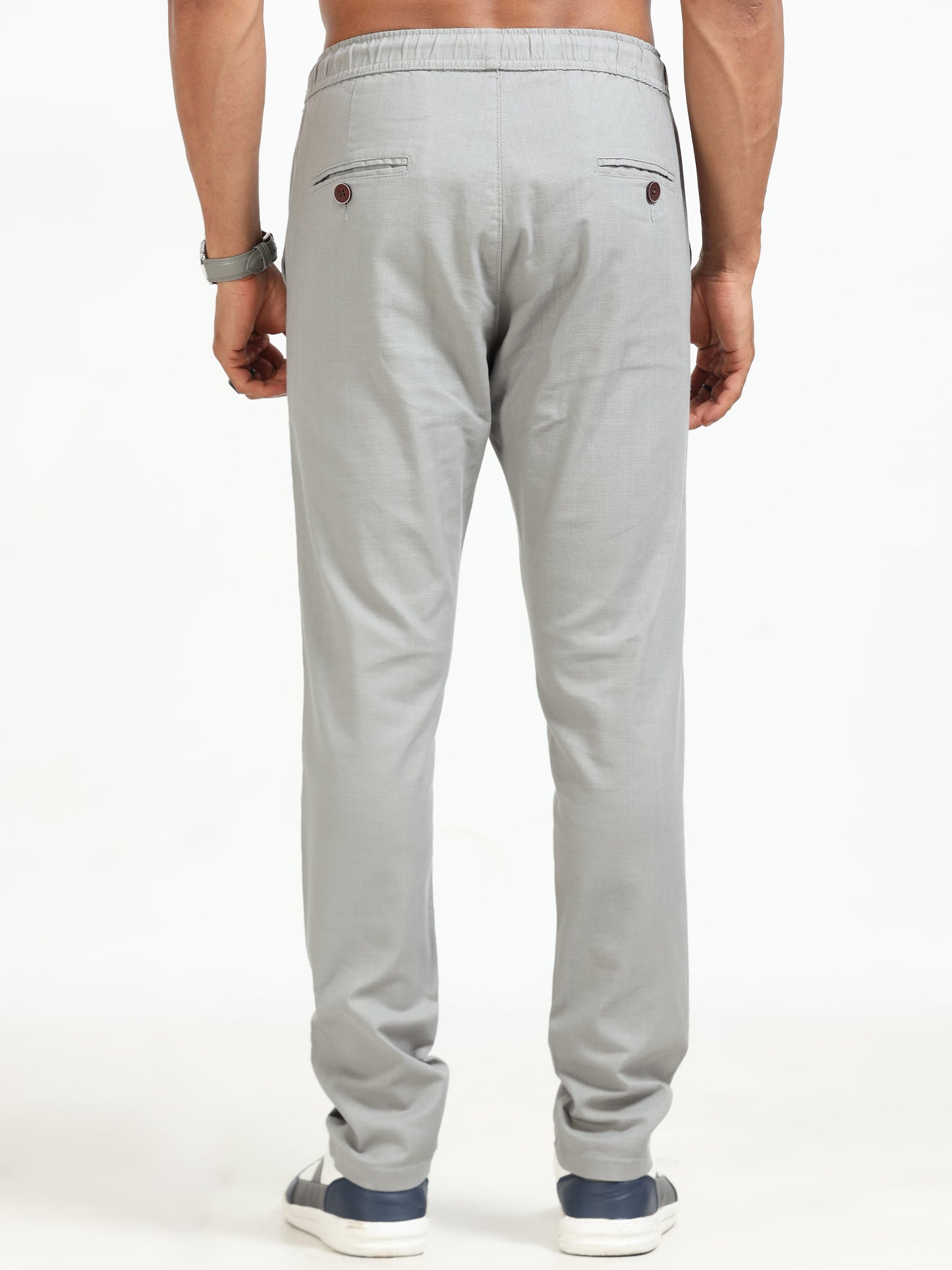 Men Linen Traveller Pant-Stone