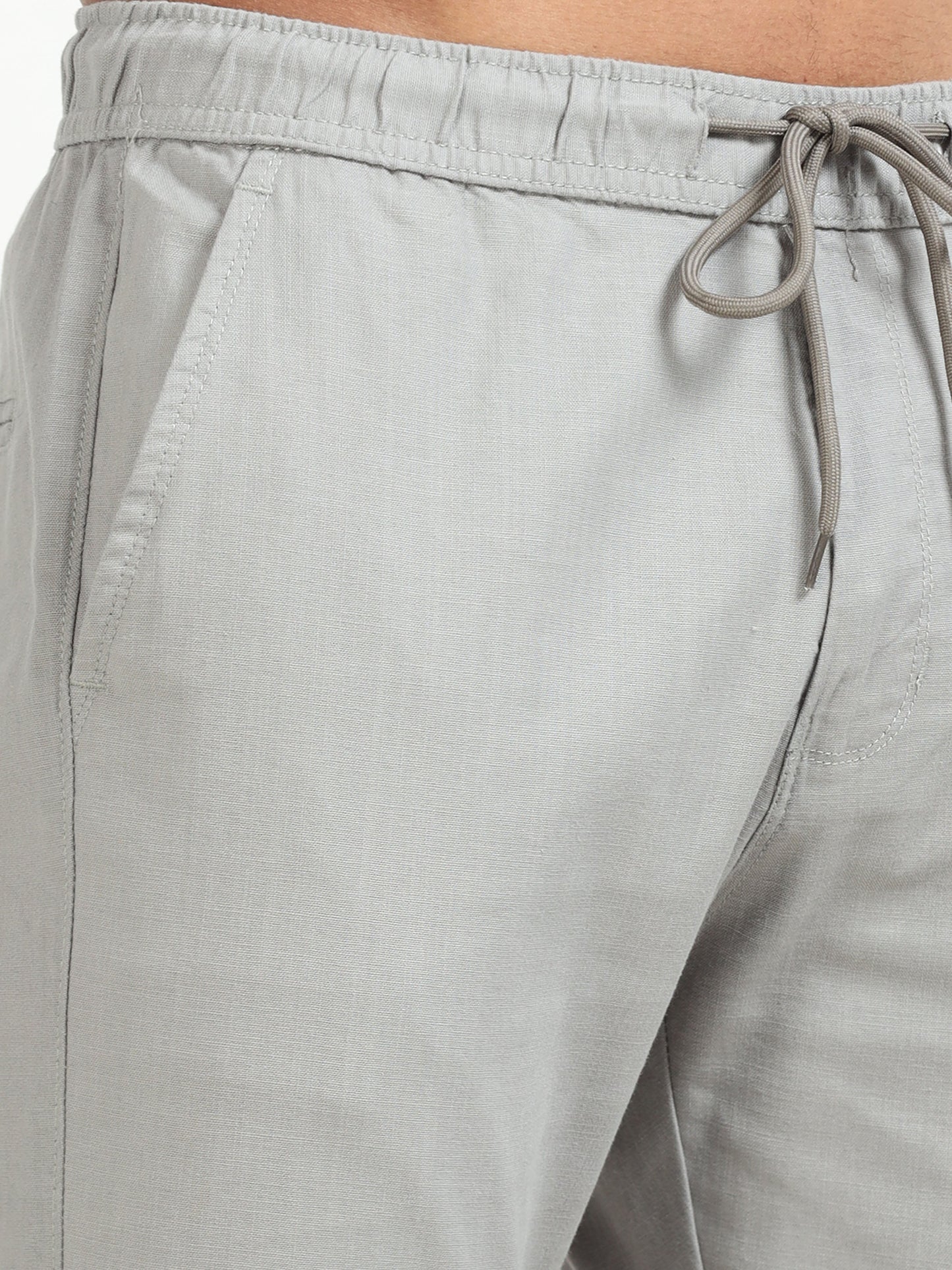 Men Linen Traveller Pant-Stone