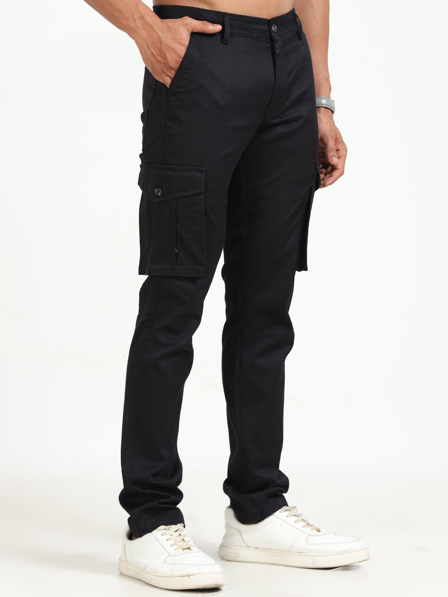Men Popcorn Dobby Cargo-Black