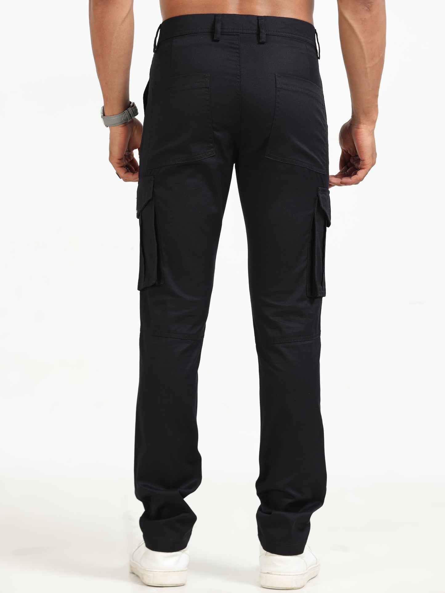 Men Popcorn Dobby Cargo-Black
