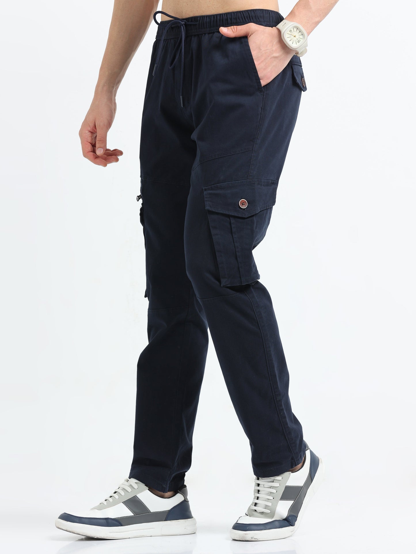 Men Zipper Cargo-Navy