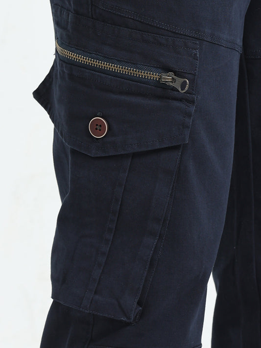 Men Zipper Cargo-Navy