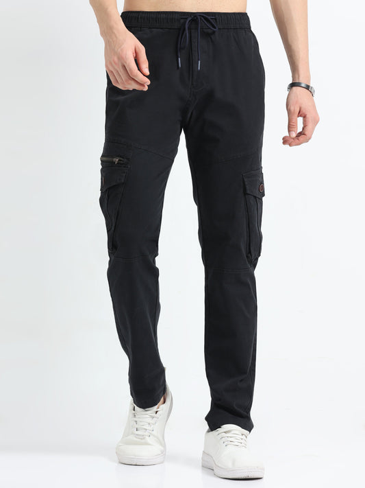 Men Zipper Cargo-Black