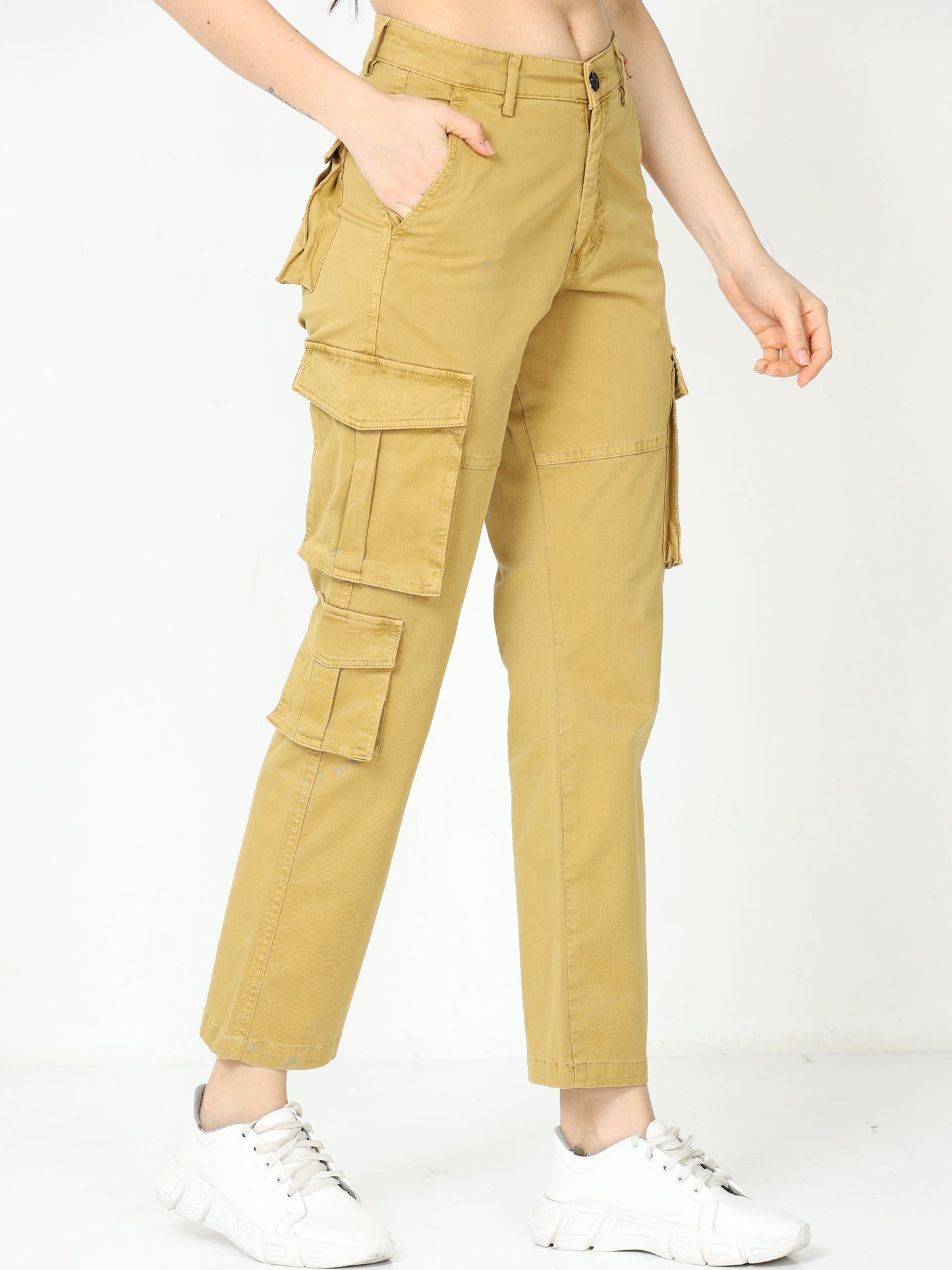 Women Vintage Khaki Cargo