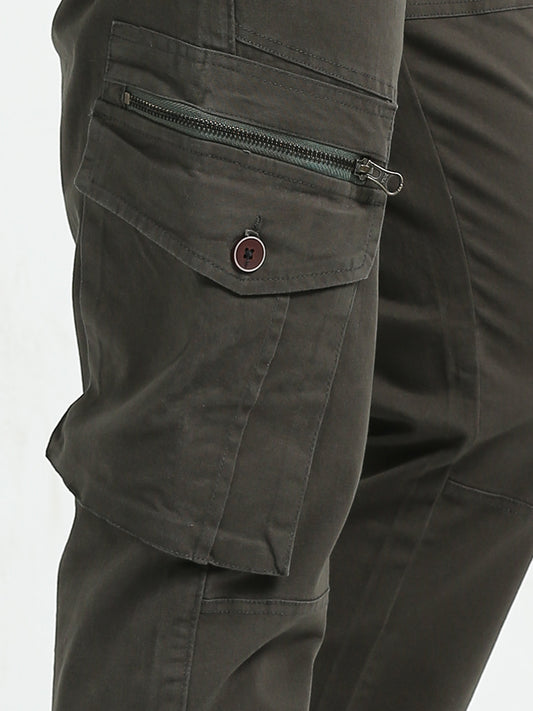 Men Zipper Cargo-Olive