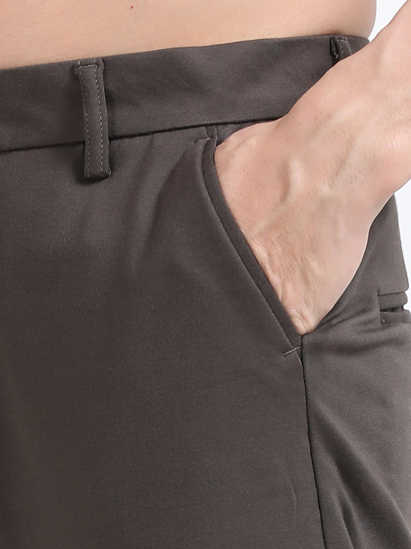 Men Tencil Leisure Trousers-Brown