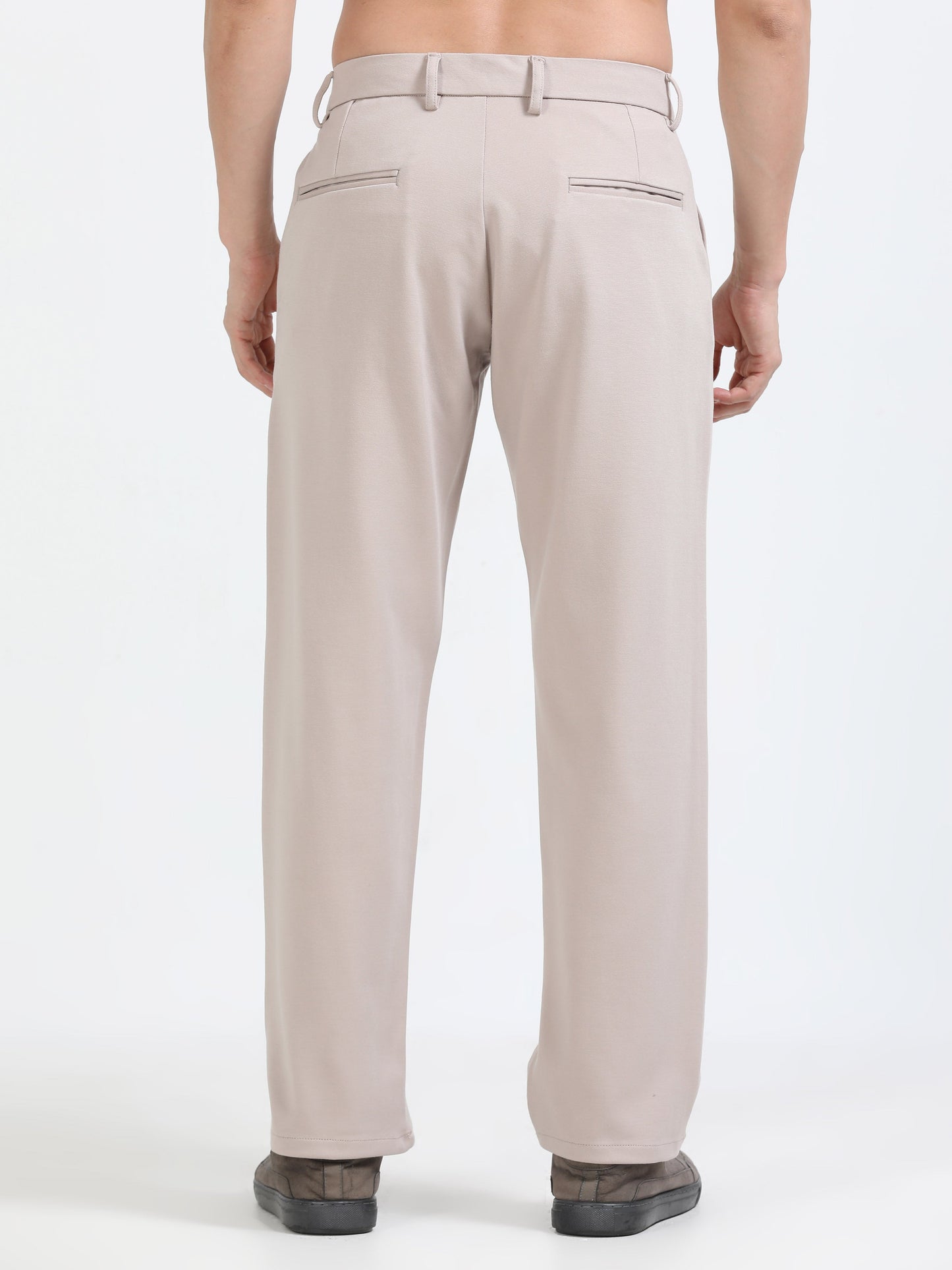 Men Tencil Leisure Trousers-Beige