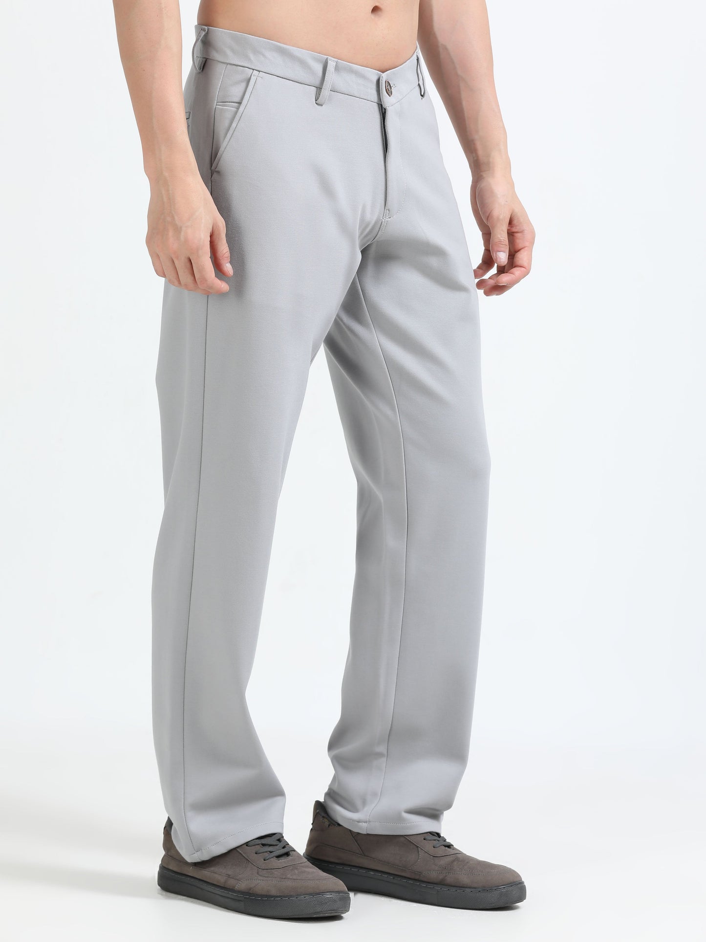 Men Tencil Leisure Trousers-Lt Grey