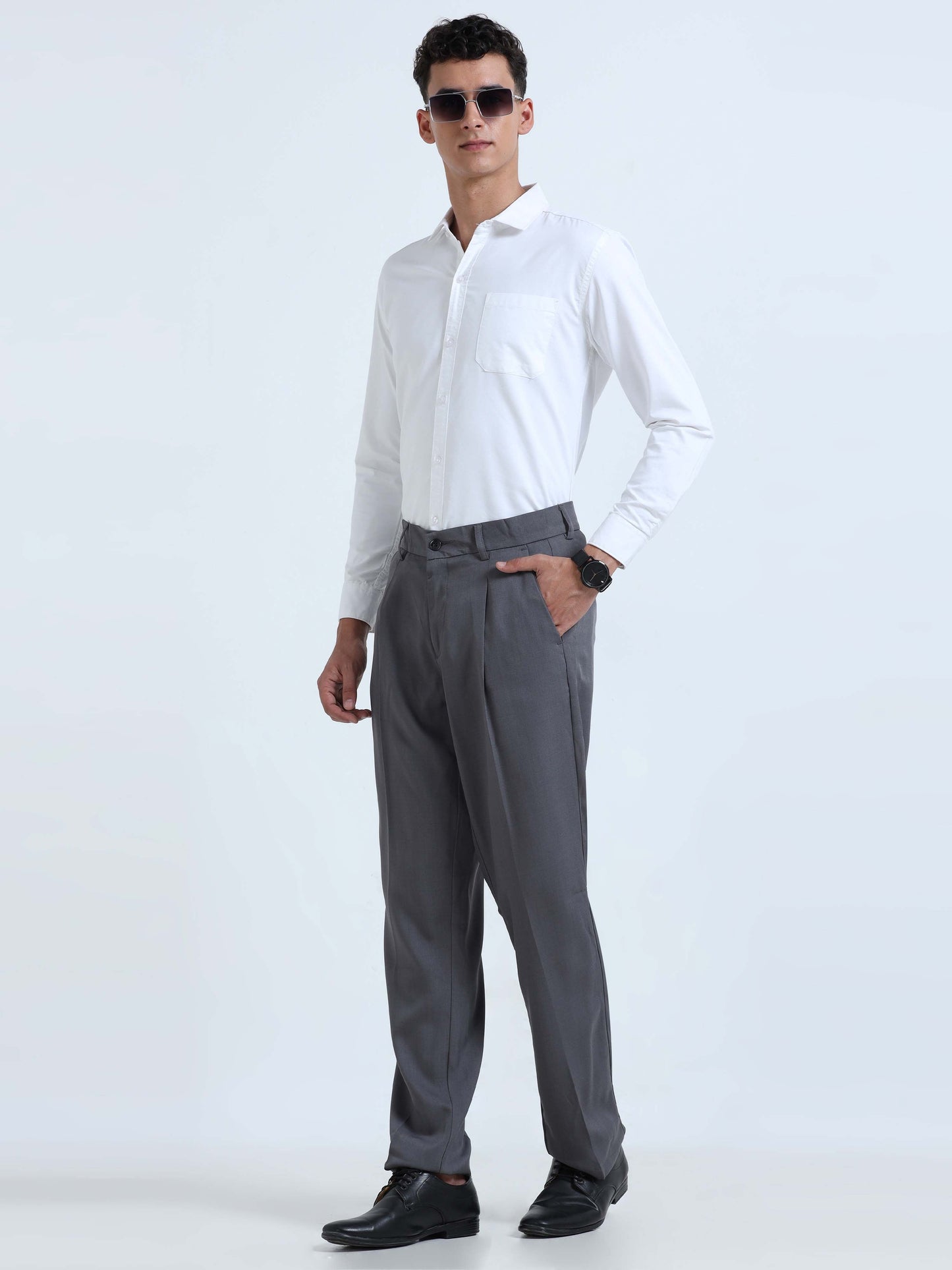 Men Bon Voyage Pleat Pant-Dk Grey