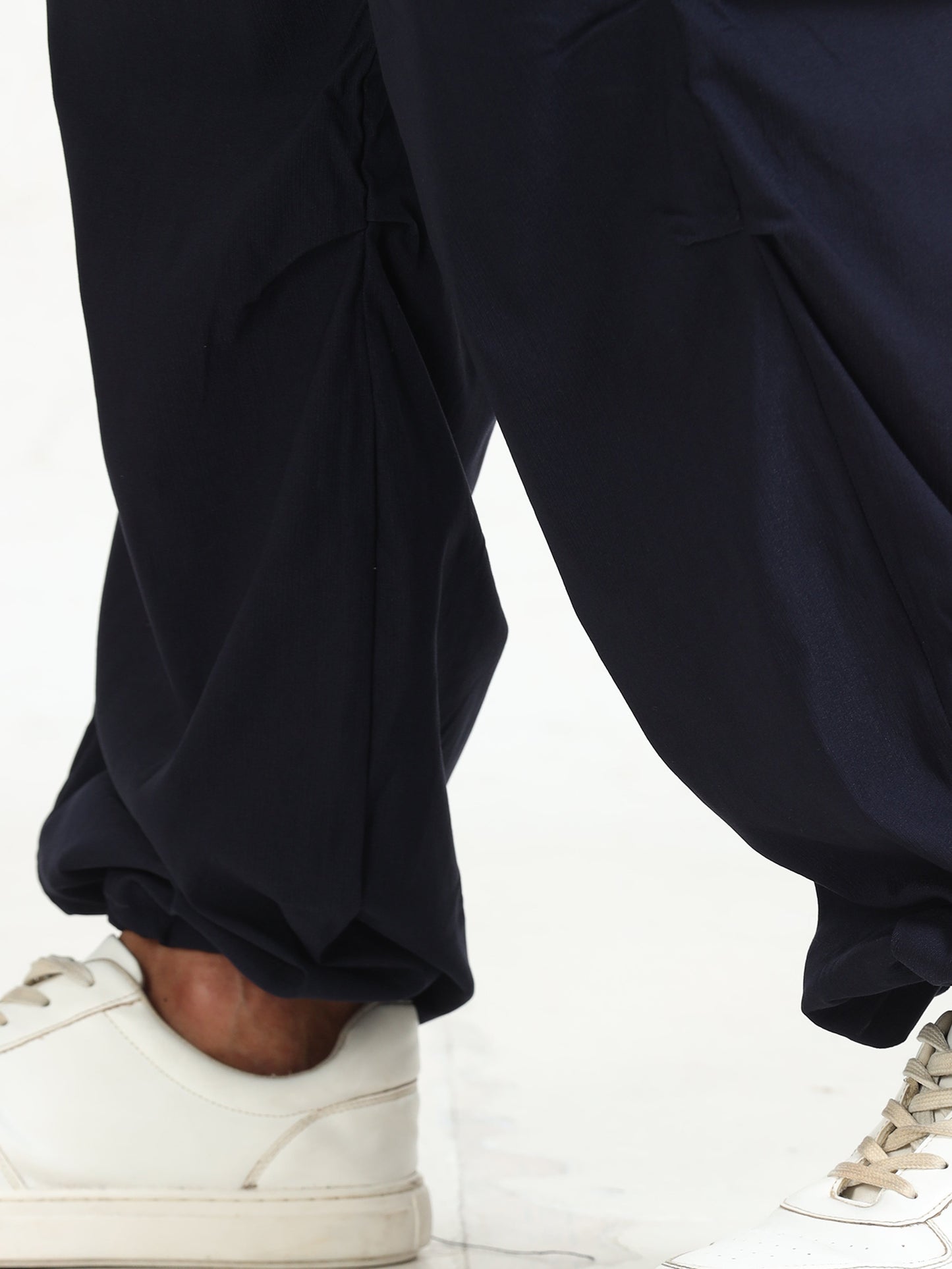 Men Parachute Trousers-Navy