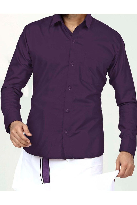 Men Dhoti Set Purple-Half Sleeve