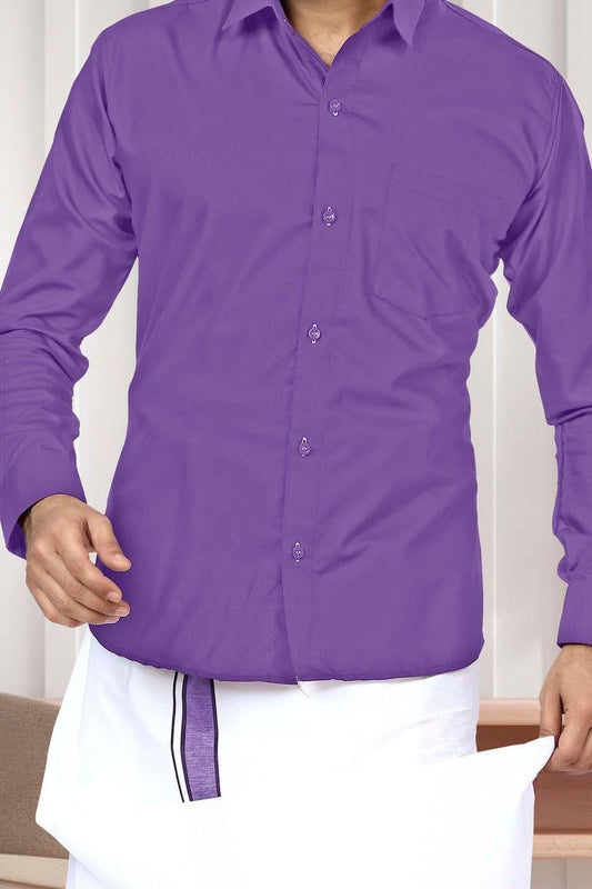 Men Dhoti Set Violet-Half Sleeve