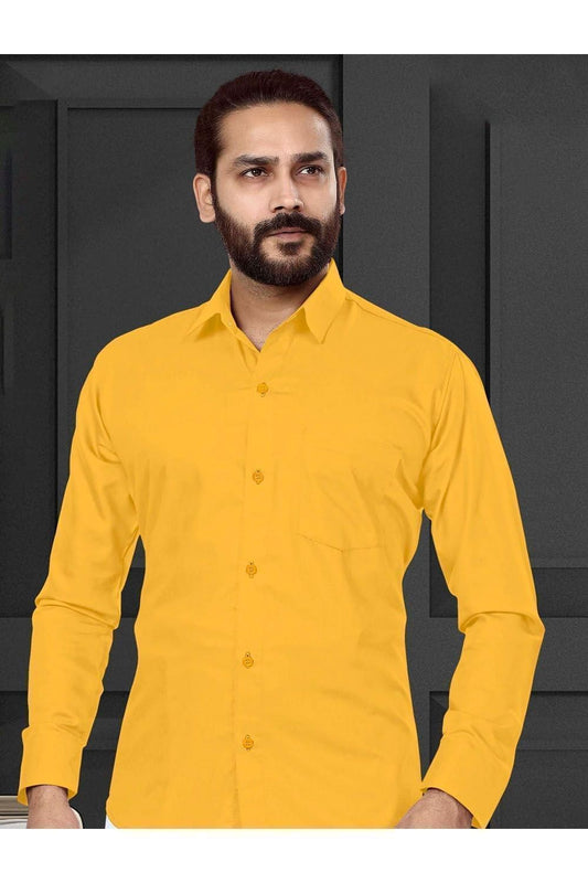 Men Dhoti Set Yellow-Half Sleeve