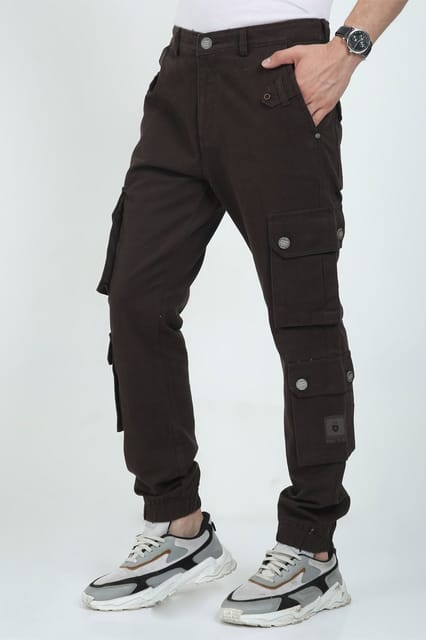 French America Coffee Brown Multiple Pocket Cargo FATR1093