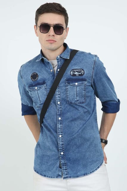 Krimty Double Pocket Denim Shirt KMTSH00827