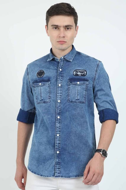 Krimty Double Pocket Denim Shirt KMTSH00827