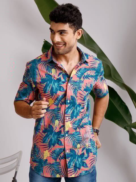 Tropical Floral Orange shirt 22USH1103
