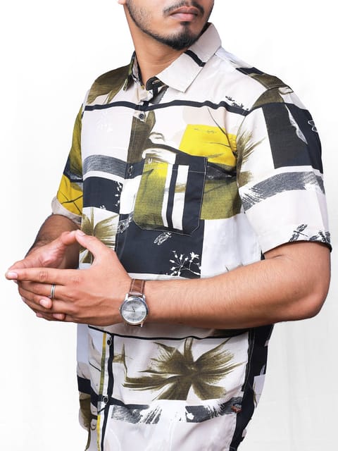 Abstract art men shirt 23USH1687