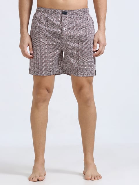 Maroon Graphic Boxers Shorts 23ubx0036