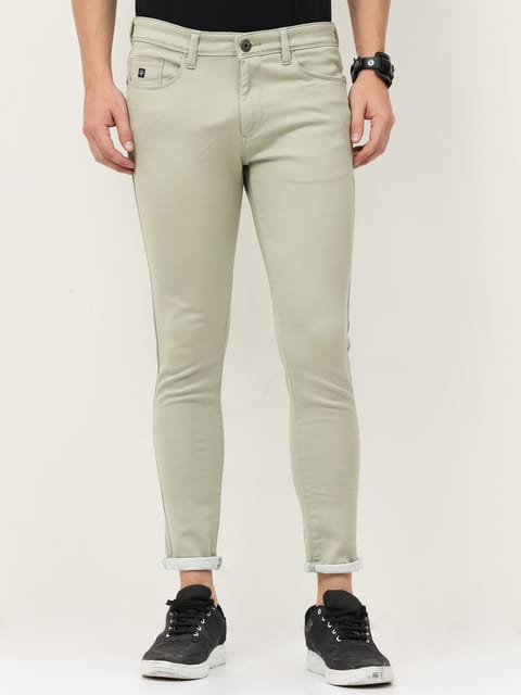 Urbaro Olive Flatfront Plain Trousers