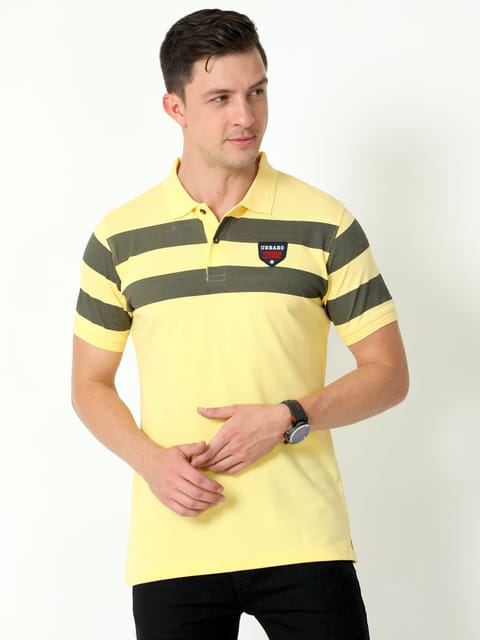 Urbaro Yellow Half Sleeve Polo T-shirt