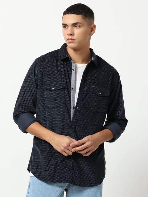 Classic Navy Corduroy Shirt