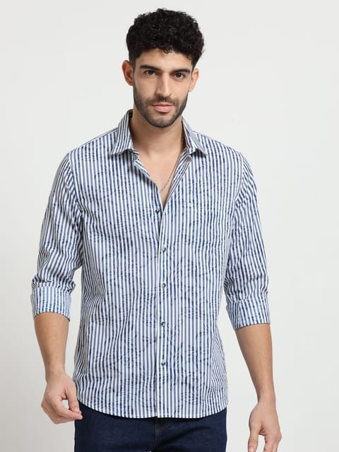 Marine Stripe Pattern Shirt