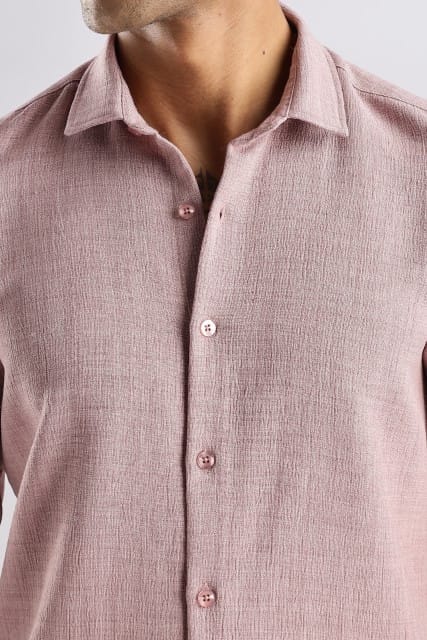 Men Air Like Linen Vintage Shirt-Pink