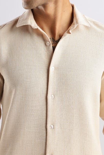 Men Air Like Linen Vintage Shirt-Beige