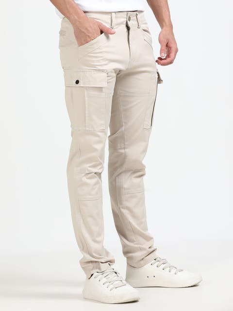 Men Heavy Cargo-Cream