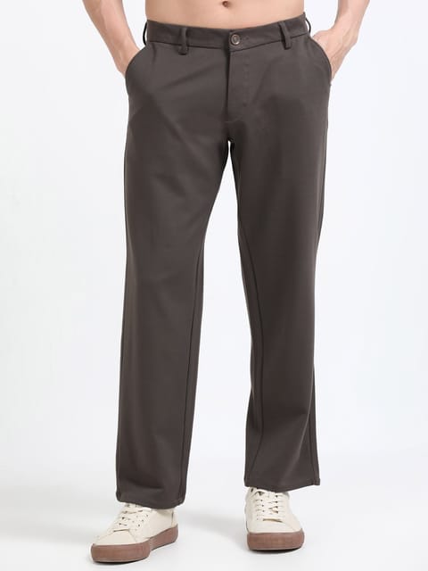 Men Tencil Leisure Trousers-Brown