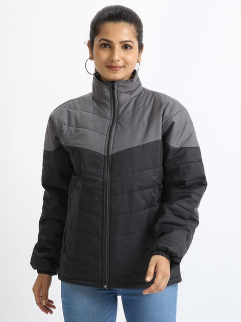 Grey-Black Bomber Jacket